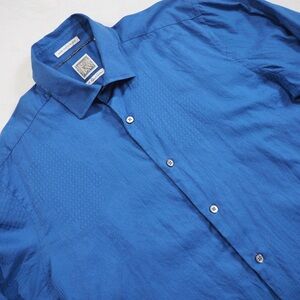 Robert Graham Sz L Blue Casual Button Down Shirt Made in Italy